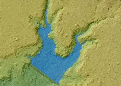 Proposed pond model made in ArcGIS for Texas ranch