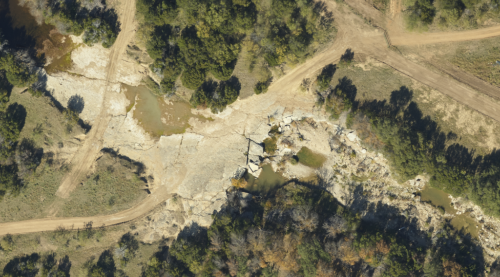 aerial image of creek bottom at 5cm