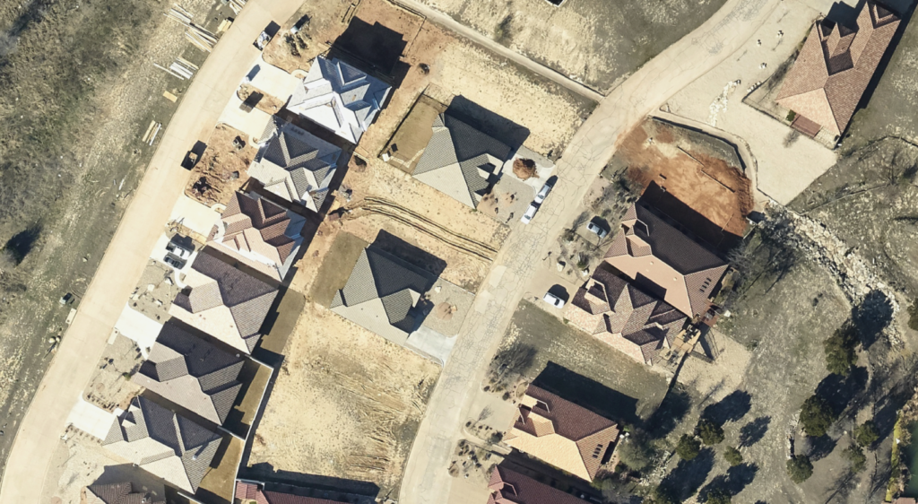 aerial image of residential construction at 10cm resolution
