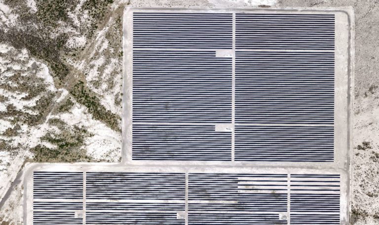 aerial image of solar farm