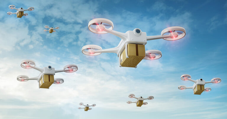 Walmart and Amazon Drone Delivery Mapping Using Aerial Imagery